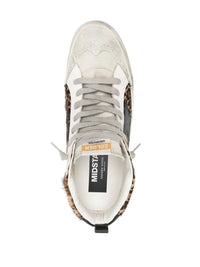 Golden Goose "Mid Star" Horsy Upper Suede Toe And Spur Leather Star And Heel Laminated Wave Shoes