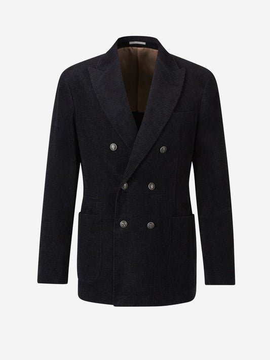 Brunello Cucinelli Corduroy Double-Breasted Blazer