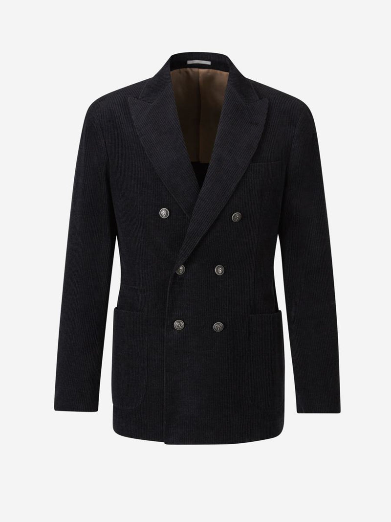 Brunello Cucinelli Corduroy Double-Breasted Blazer