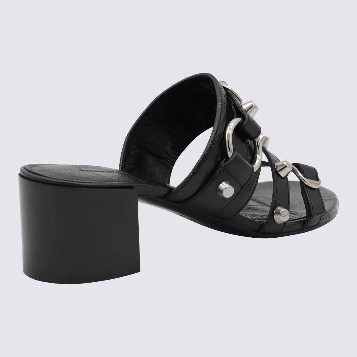 Balenciaga Black Leather City Sandals