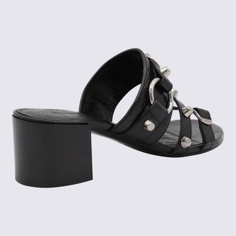 Balenciaga Black Leather City Sandals