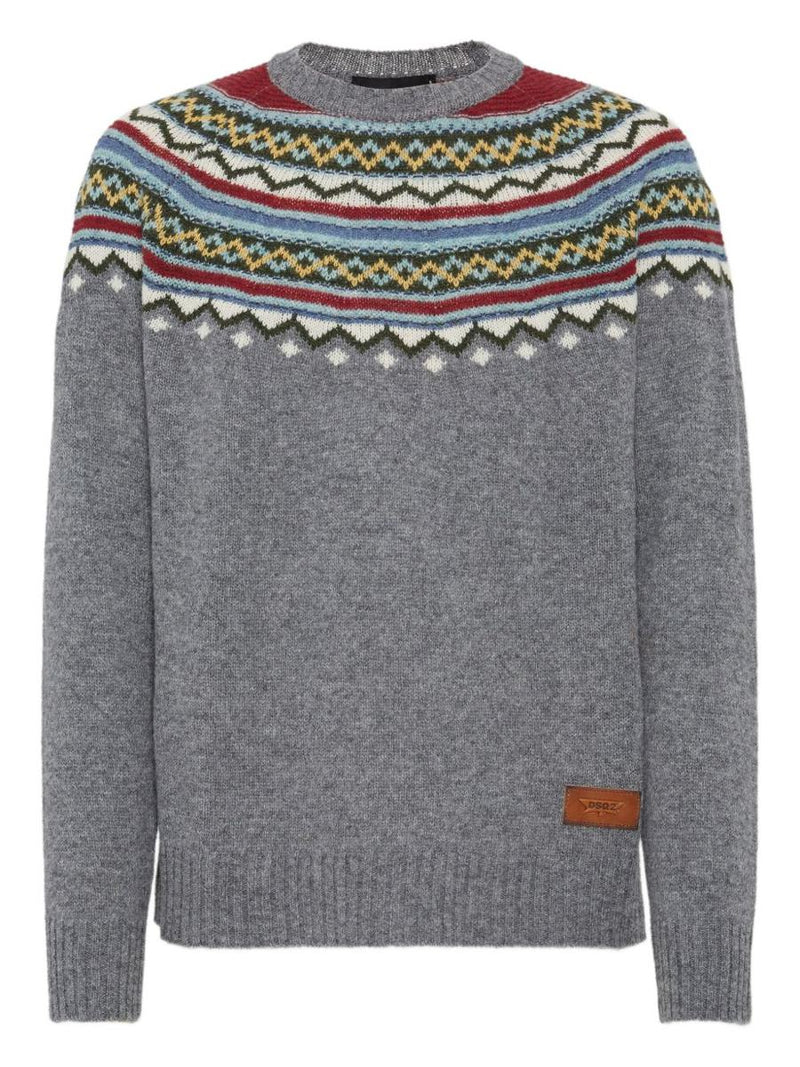 DSQUARED2 Grey Virgin Wool Sweater