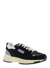 'Hyperway' Black Low Top Sneakers With Logo Patch On Tongue And Side In Suede And Mesh Woman