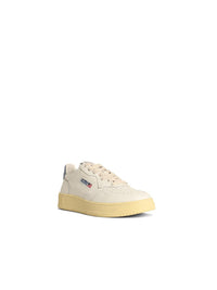 Autry 'Medalist Low' White And Light Blue Leather Sneakers