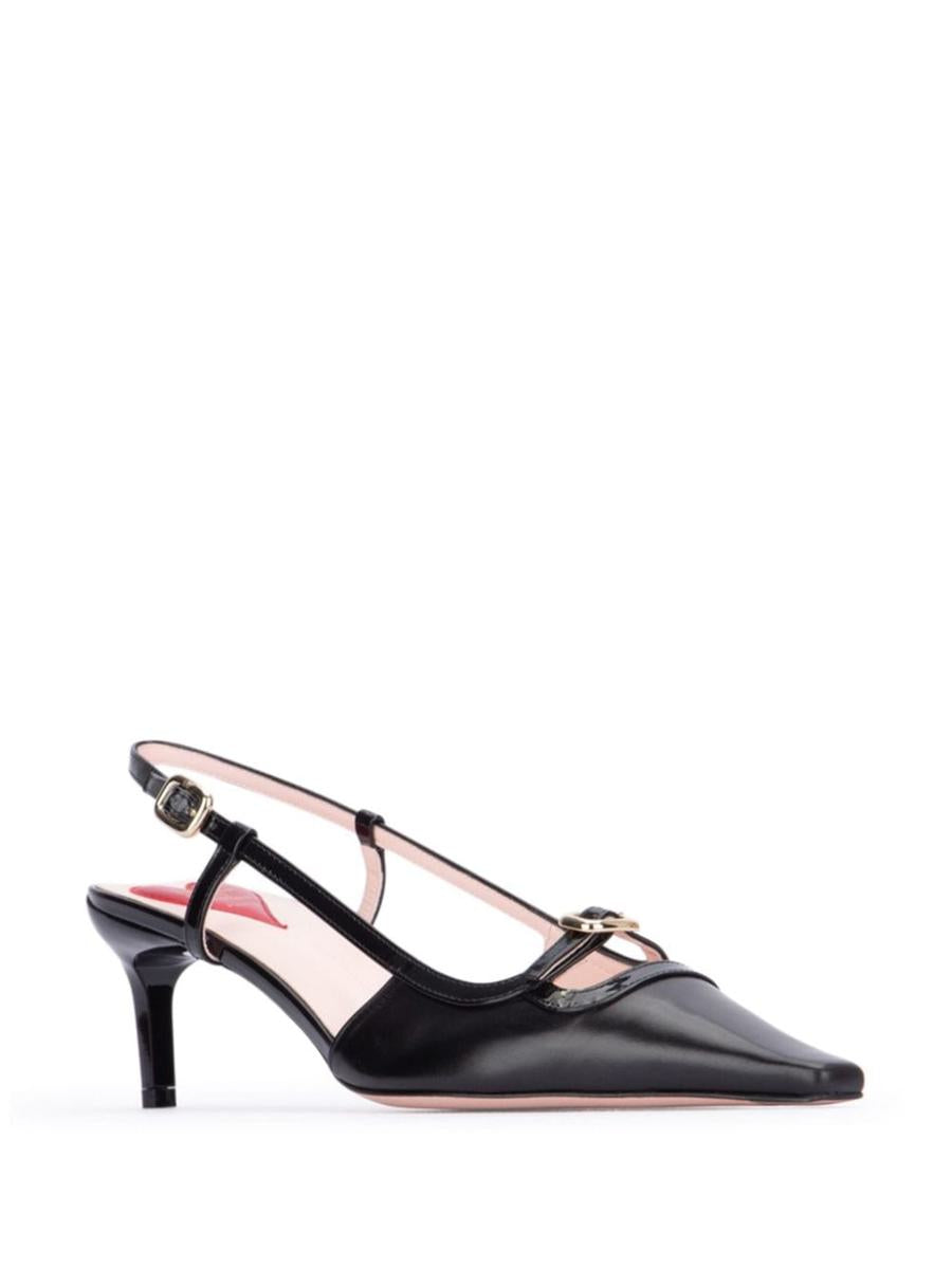 Roger Vivier Mini Buckle Leather Slingback Pumps