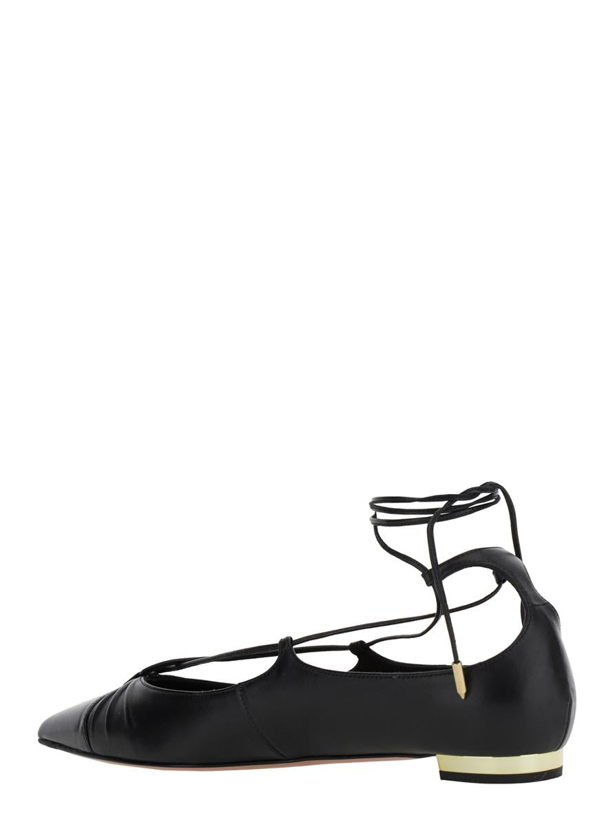 'Gabi' Ballet Shoes With Criss-Crossed Ankle Strap In Leather Woman