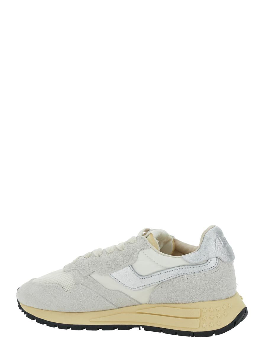 'Reelwind' Grey Low Top Sneakers With Logo Patch On Tongue And Side In Leather Blend Woman