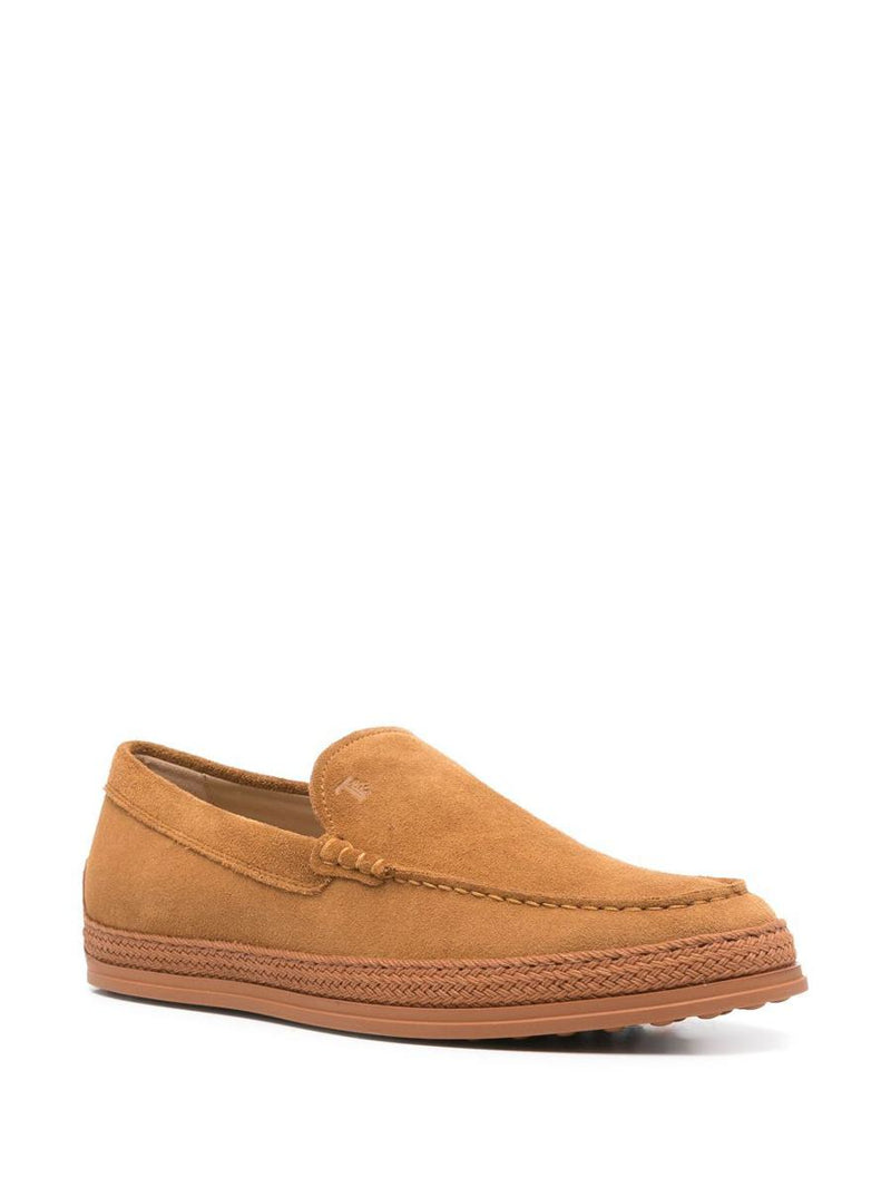 Tod'S Cord Weaving Slip-On Suede Loafers Shoes