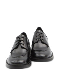 Saint Laurent Smooth Leather Linen Derbies Shoes