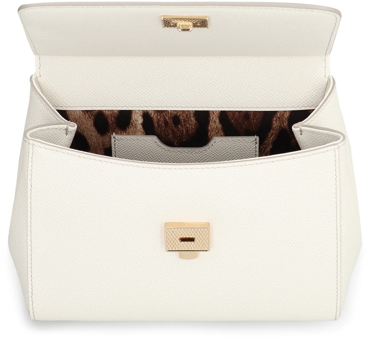 Dolce & Gabbana Sicily Media Leather Handbag