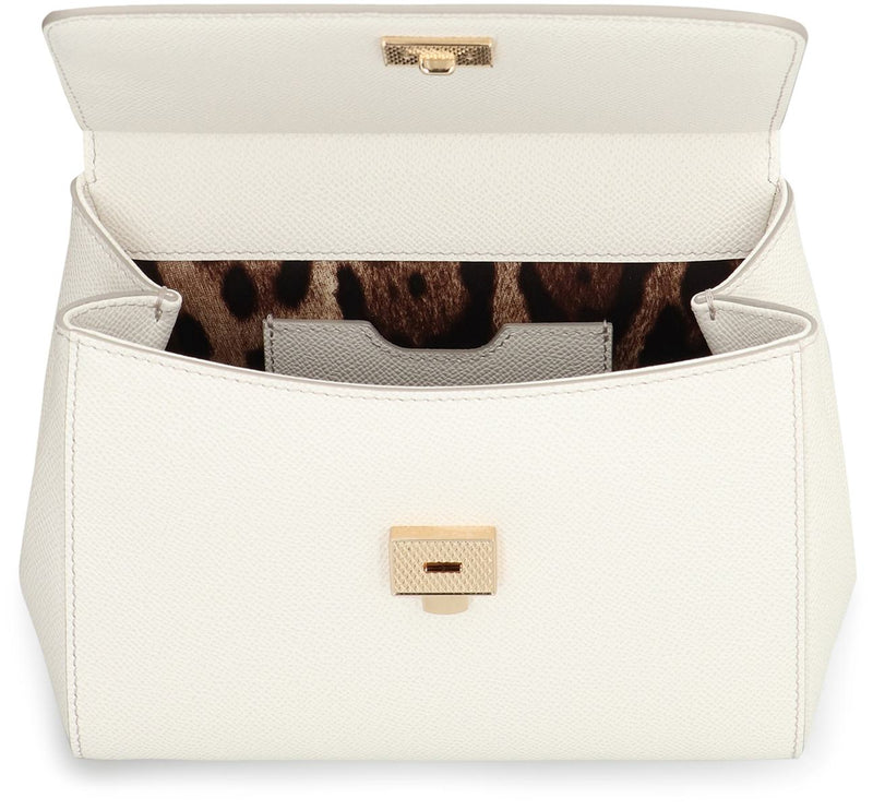 Dolce & Gabbana Sicily Media Leather Handbag