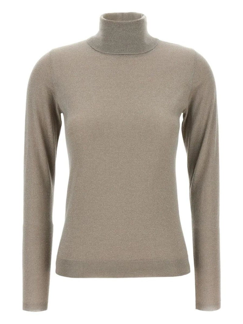 Brunello Cucinelli Sparkling Cashmere And Silk Lightweight Turtleneck Sweater Clothing