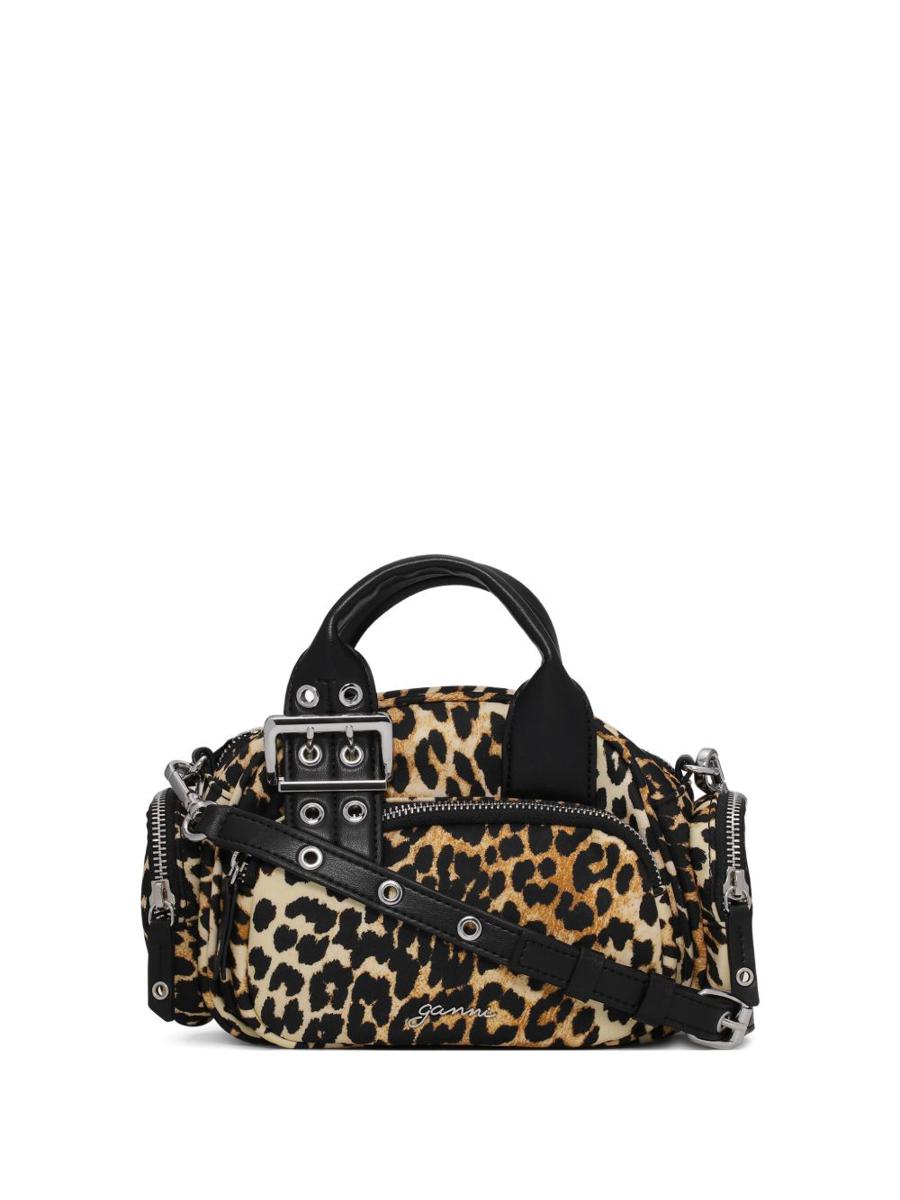 Ganni Leopard-Print Tote Bag