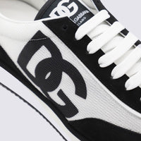 Dolce & Gabbana White And Black Leather Sneakers