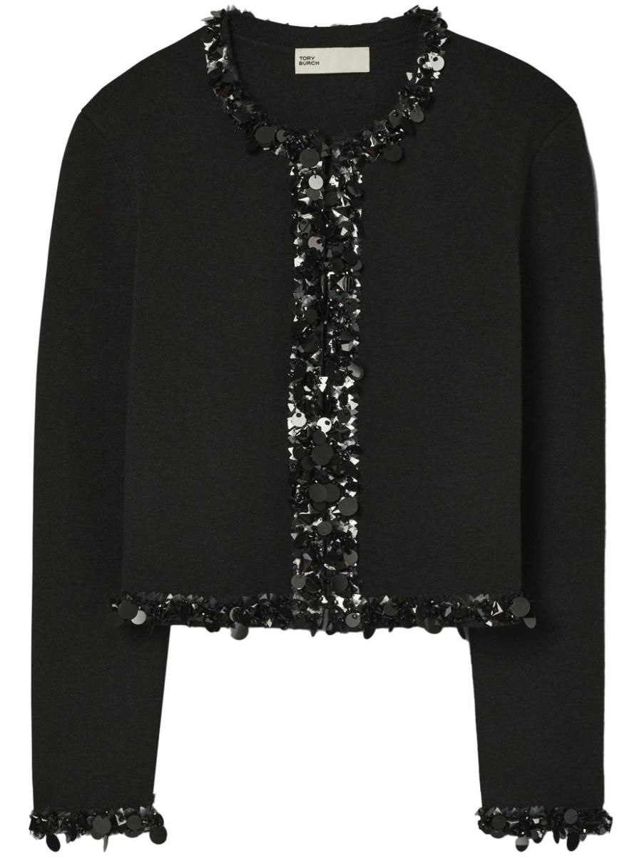 Tory Burch Sequined Wool Caridgan