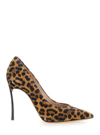'Malesia' Brown Pumps With High Stiletto Heel And Leopard Motif In Suede Woman
