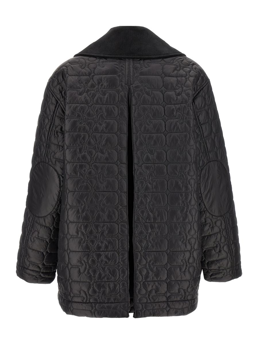 Ganni 'Black Shiny Quilt Midi' Jacket