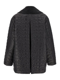 Ganni 'Black Shiny Quilt Midi' Jacket