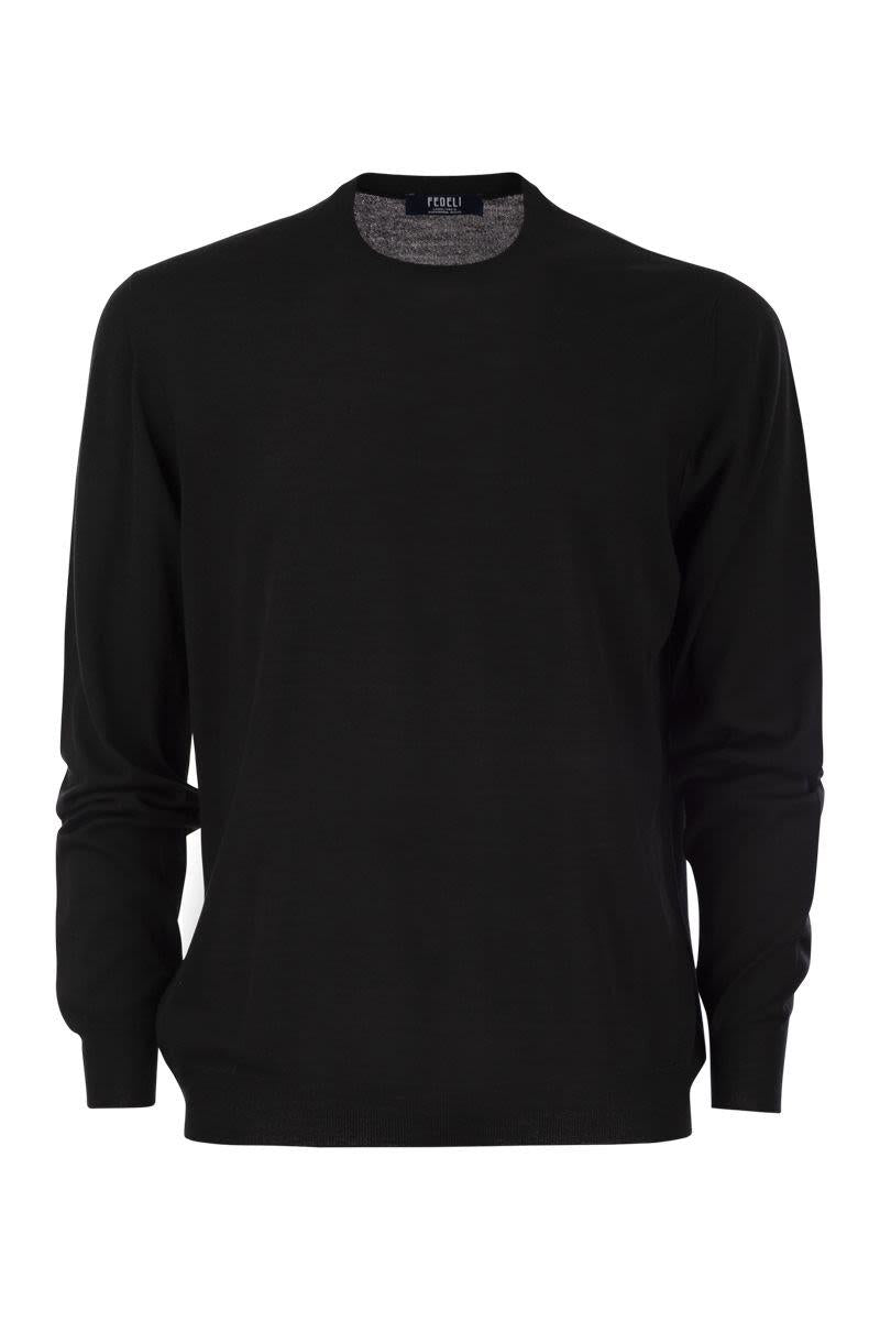 Fedeli Crew-Neck Sweater In Superfine Virgin Wool
