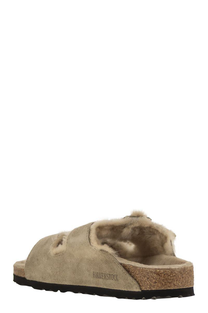 Birkenstock Arizona - Suede Lamb Fur Slipper