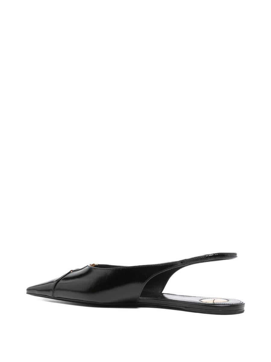 Saint Laurent Babylone Leather Slingback Ballets