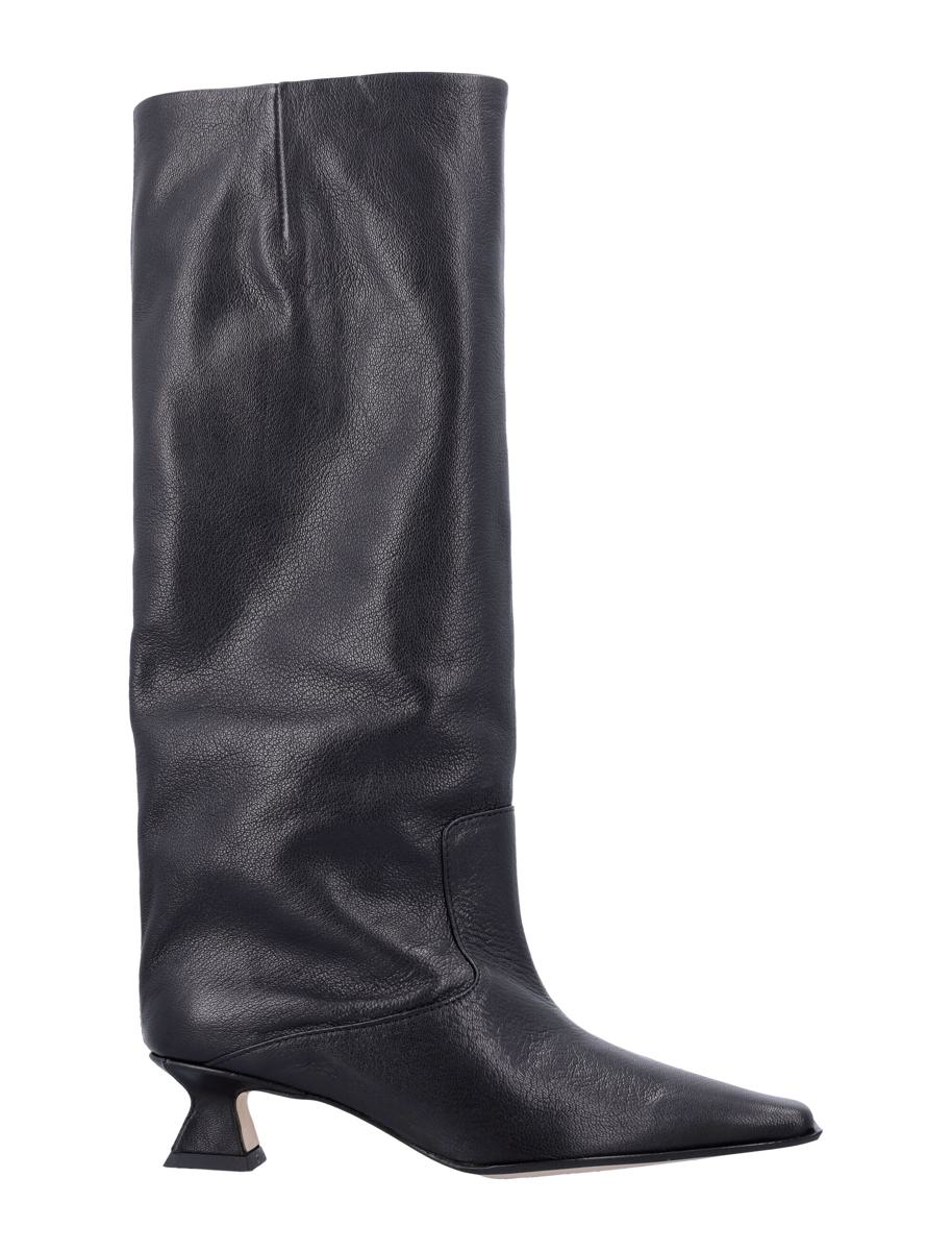 Miista Effie Black Leather Knee Boot