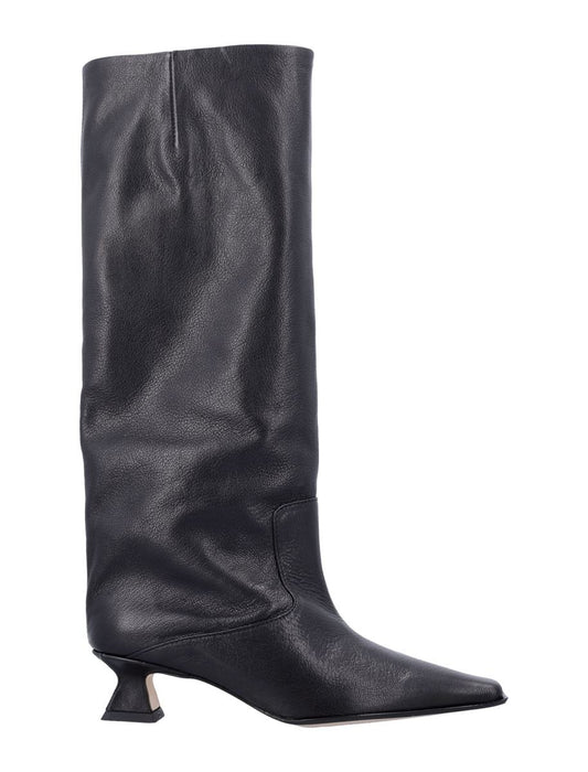 Miista Effie Black Leather Knee Boot