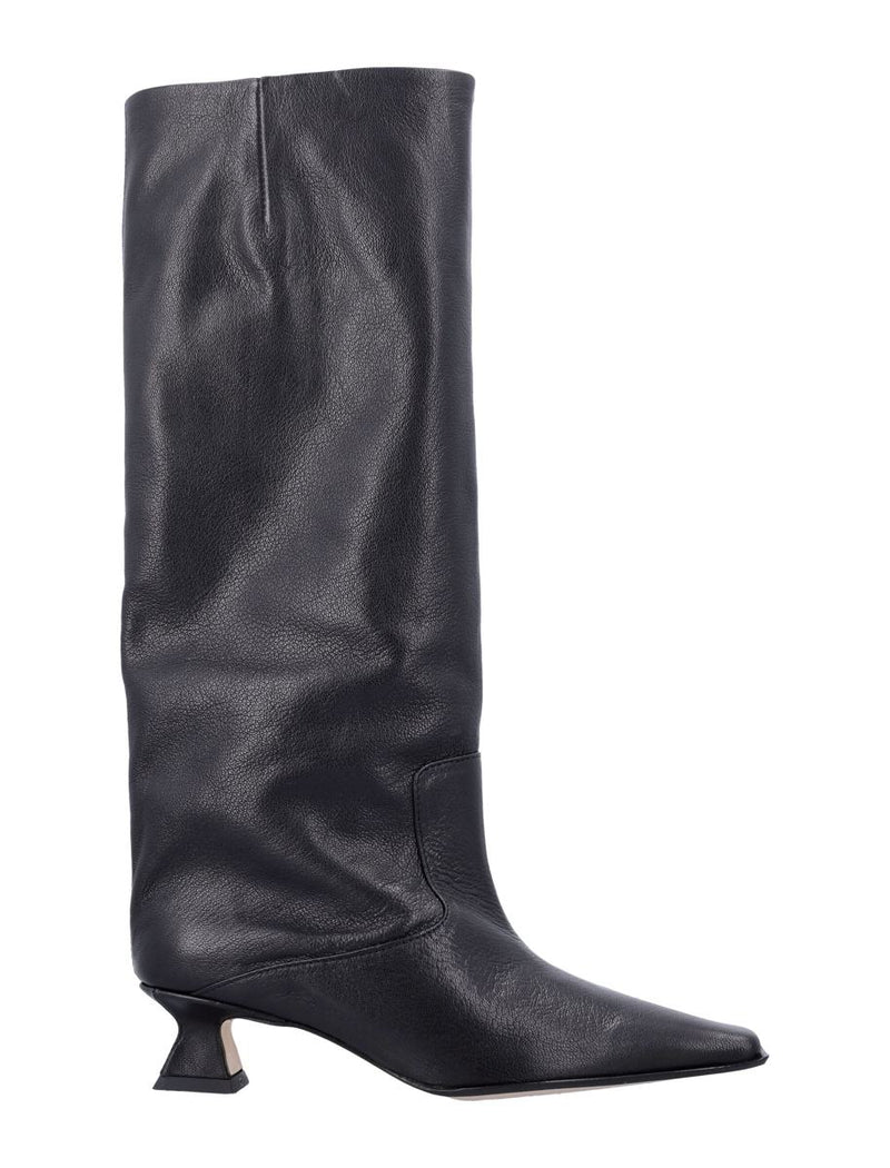 Miista Effie Black Leather Knee Boot