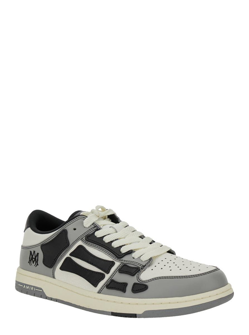 'Skel Top Low' Grey Sneakers With Logo Patch On Thetongue And Contrasting Details On The Side In Leather Man