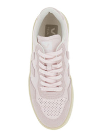 'V90' Pink Sneaker With Side Logo And Perforated Toe In Leather Woman