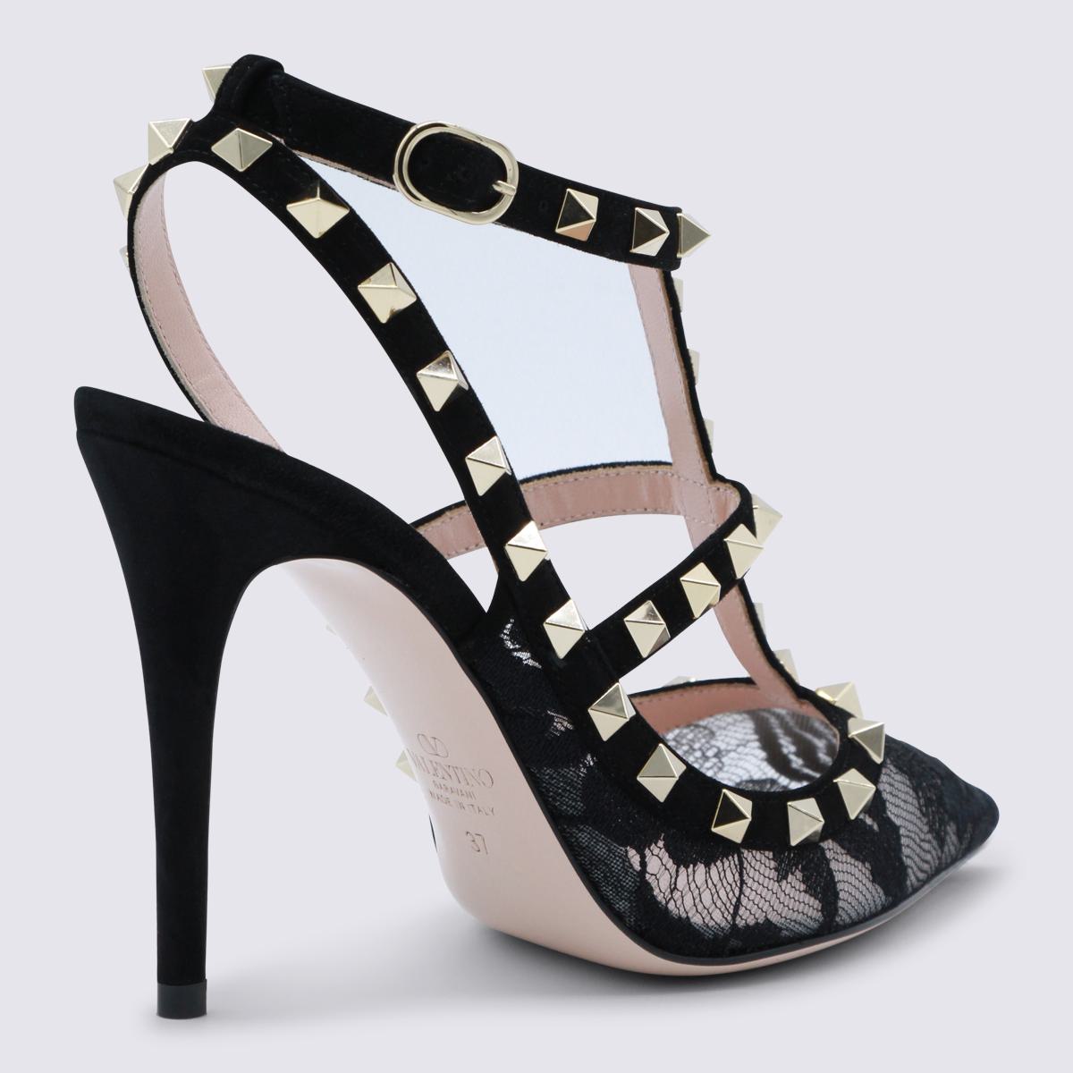 Valentino Garavani Black Leather Rockstud Pumps