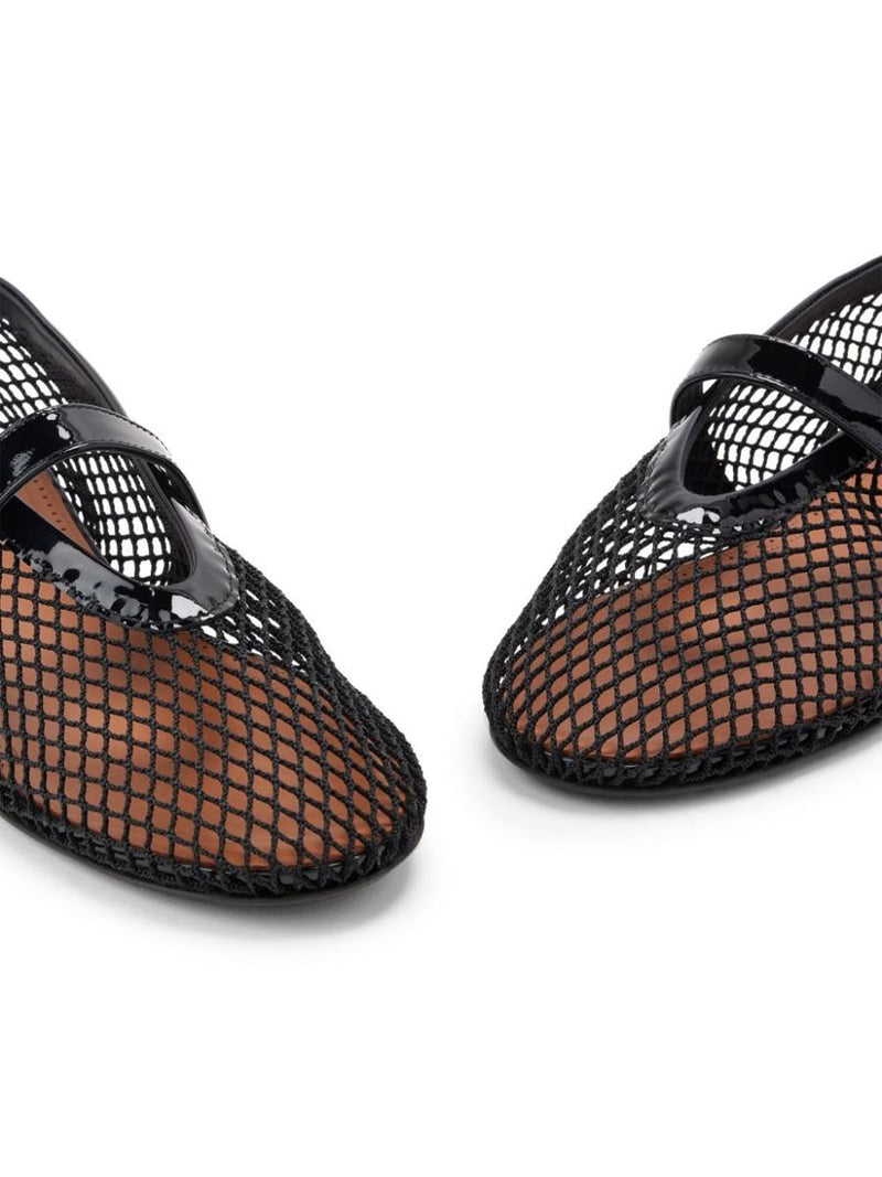 Alaïa Ballet Flats In Fishnet Shoes