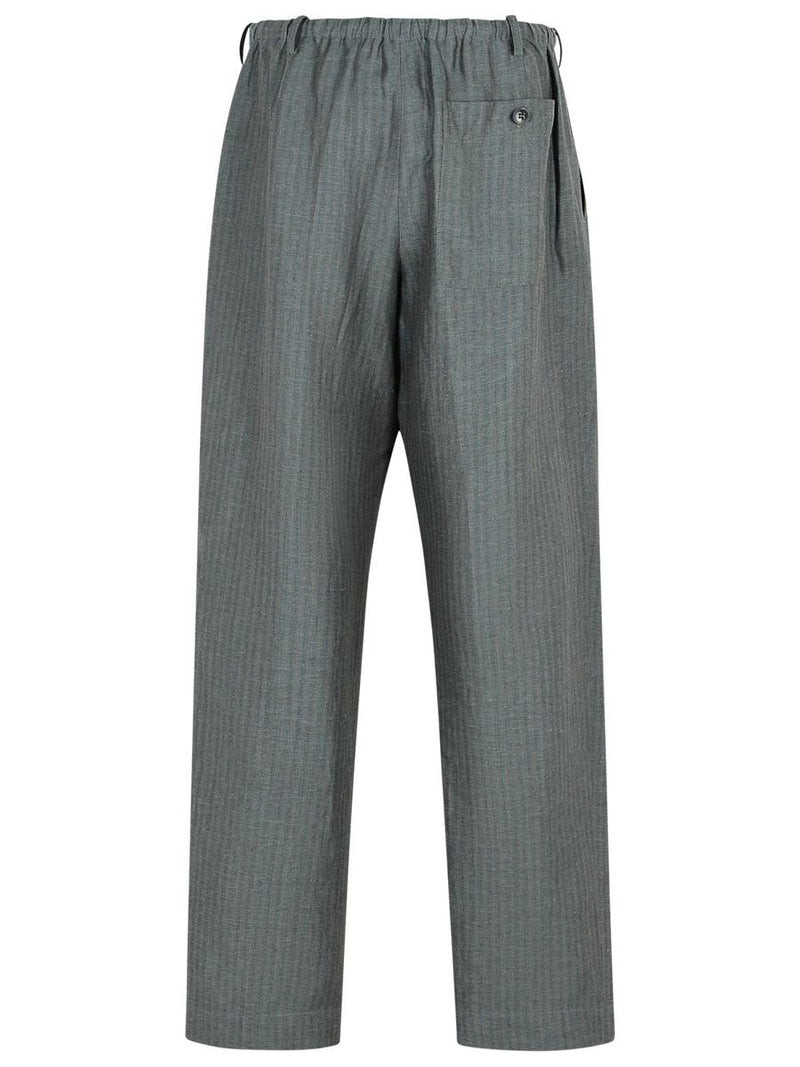 Dries Van Noten 'Penny' Grey Linen Blend Trousers