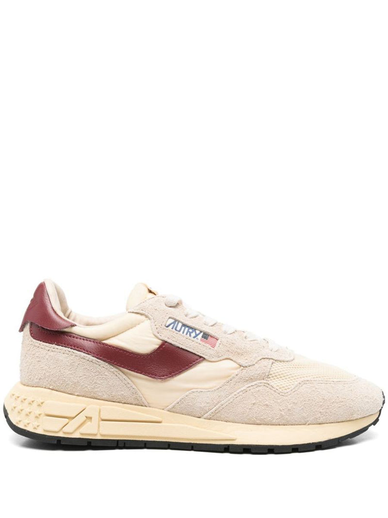 Autry Medalist Sneakers In Beige And Brown With Suede Inserts