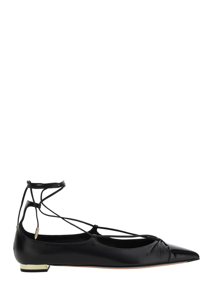 'Gabi' Ballet Shoes With Criss-Crossed Ankle Strap In Leather Woman