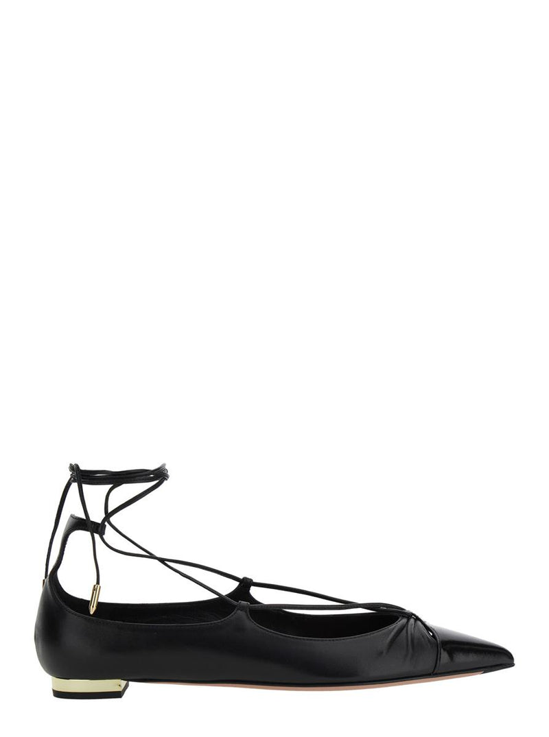 'Gabi' Ballet Shoes With Criss-Crossed Ankle Strap In Leather Woman