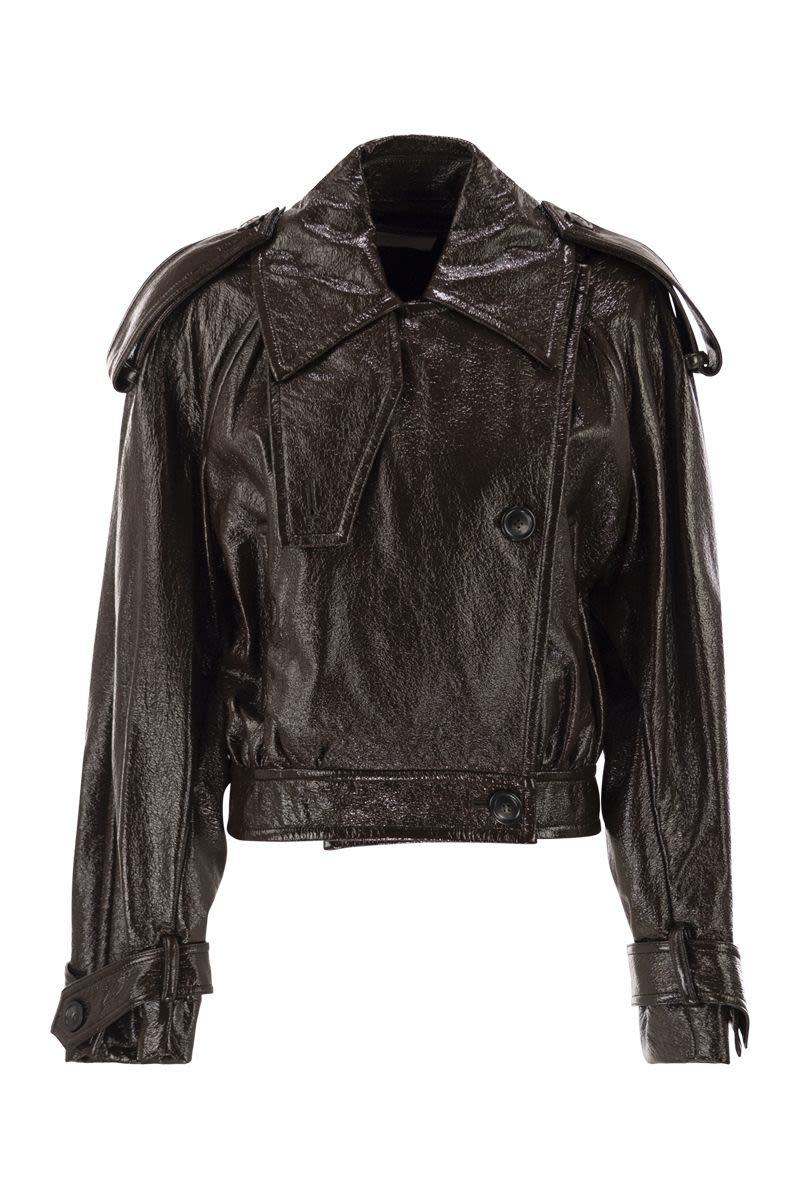 Sportmax Beta1234 - Short Trench Coat With Patent Effect