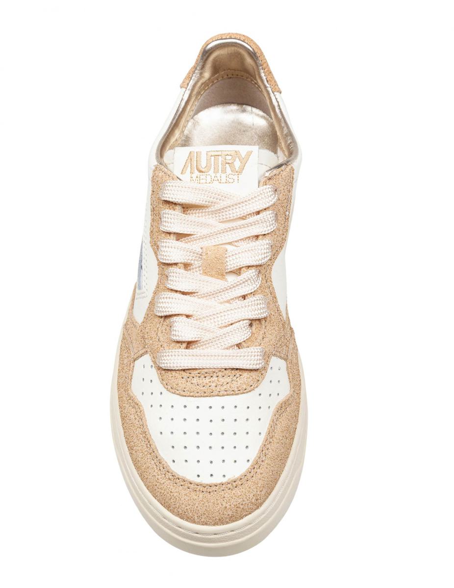 Autry Leather And Suede Sneakers With Glitter