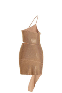 AndreāDamo One-Shoulder Sequin Dress