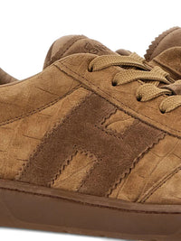 Hogan Cool Crocodile Effect Suede Sneakers Shoes