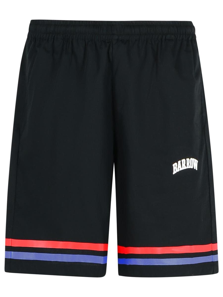 Barrow 'Rugby' Black Cotton Bermuda Shorts