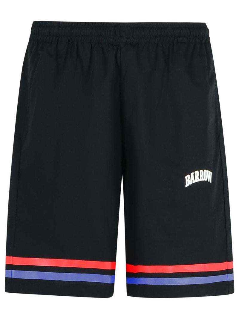 Barrow 'Rugby' Black Cotton Bermuda Shorts