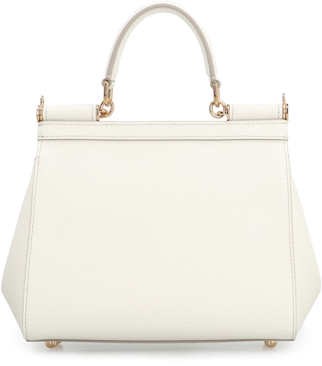 Dolce & Gabbana Sicily Media Leather Handbag