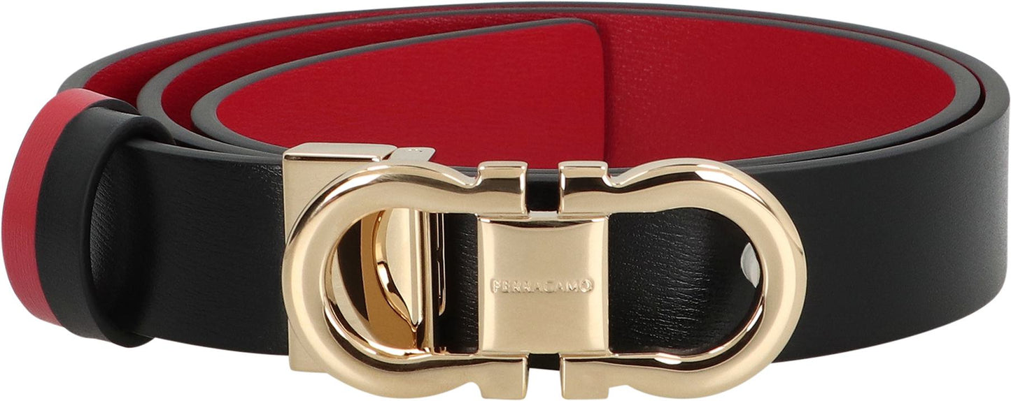 Salvatore Ferragamo Gancini Reversible Leather Belt