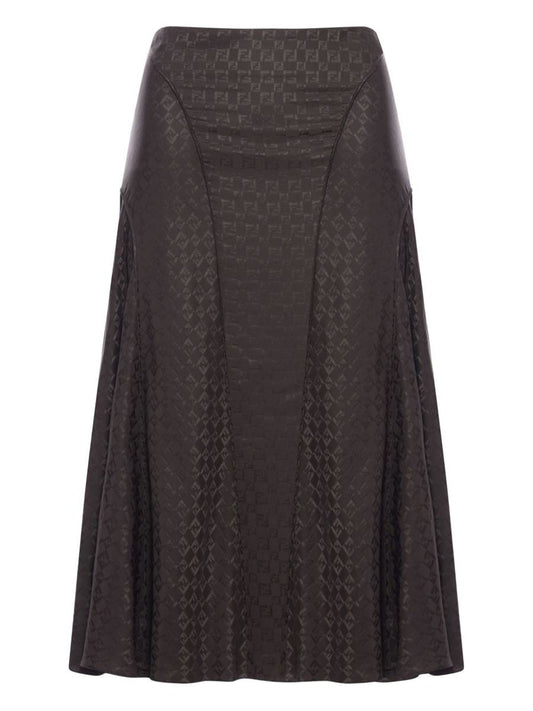 Fendi Ff Jacquard Silk Skirt