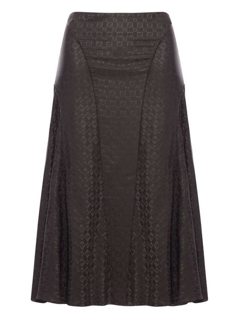 Fendi Ff Jacquard Silk Skirt