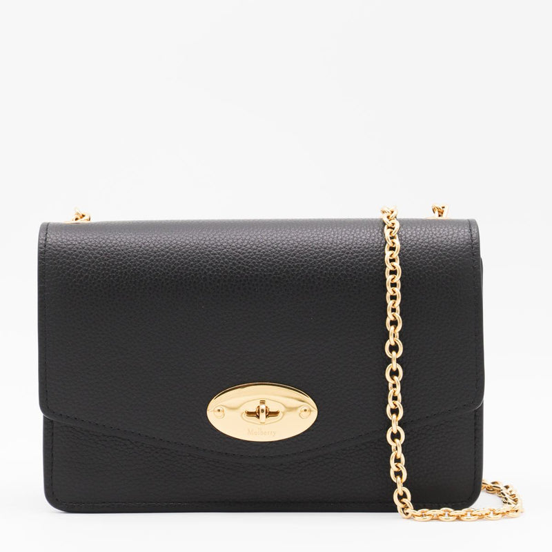 Mulberry Black Leather Small Darley Classic Grain Crossbody Bag