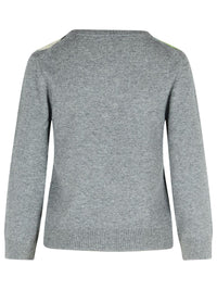 Ganni Grey Checked Cashmere Blend Cardigan