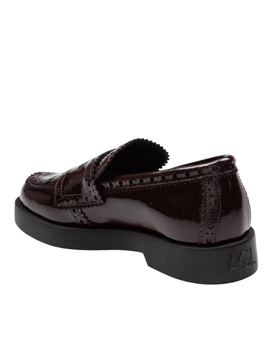 Agl Leather Loafer With Vamp