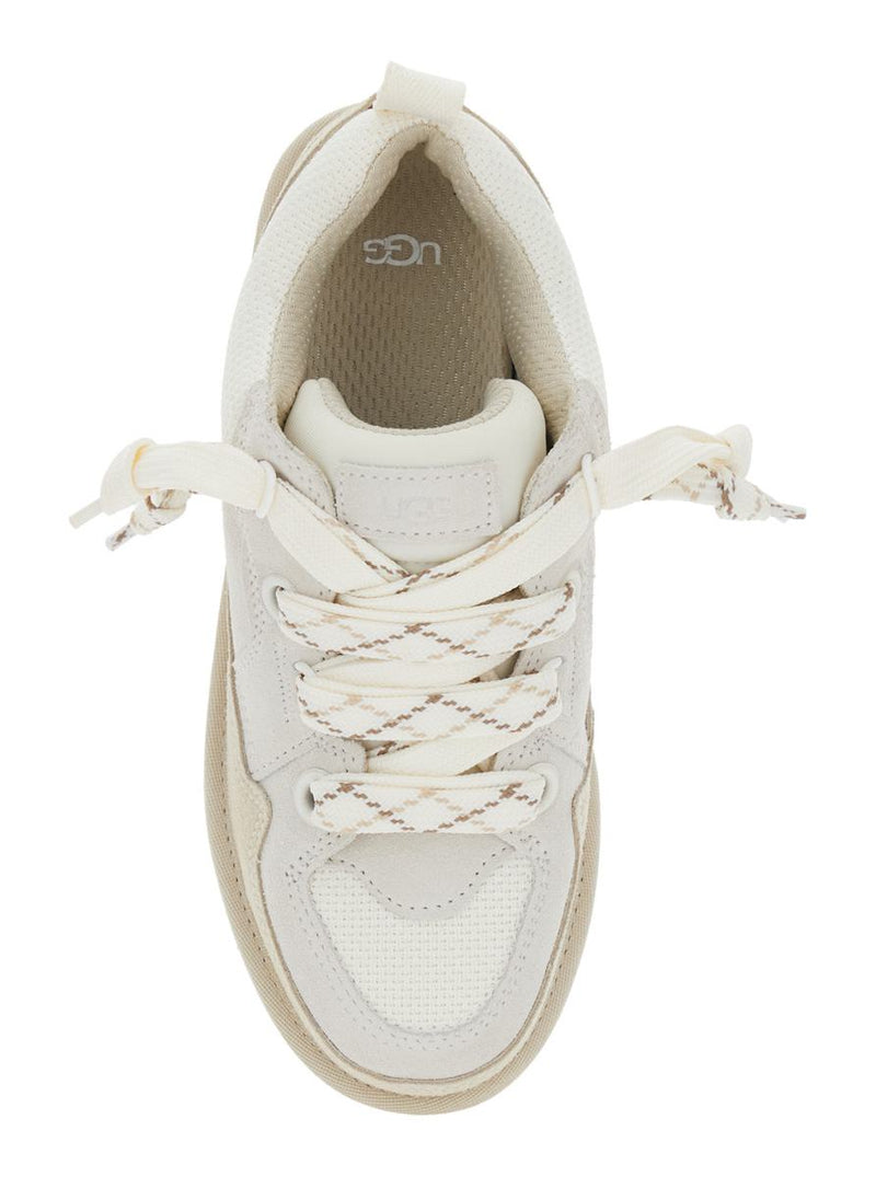 'Lo Lowmel' White Sneakers With Mesh Inserts And Logo On The Side In Suede Woman